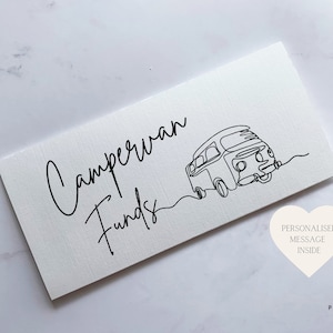 Camperfonds Reisgeld Wallet Card | Portemonnee voor ticket of contant geldenvelop voor tussenjaar, verrassingsreis of huwelijksreis | Reiscadeau |