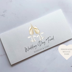 Personalisierte Hochzeits-Fund-Geld-Geldbörsen-Karte | Bargeld Umschlag Brieftasche | Hochzeitskarte | Karte zur Verlobung
