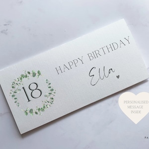 Personalisierte Geldtasche zum 18. Geburtstag | Geburtstagsgeschenk Geld | Cash Umschlag | Geburtstagsgeschenk | Meilenstein-Geburtstagskarte | Kundenspezifische Karte