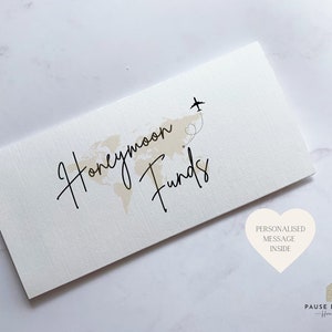 Personalised Honeymoon Funds Money Wallet Wedding Gift Money Cash Envelope Wedding Present Congratulations Card Just Married 画像 1