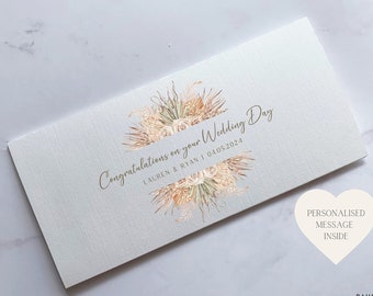 Portefeuille personnalisé le jour de votre mariage | Carte de mariage | Enveloppe pour espèces | Cadeau de mariage | Carte de félicitations | Cadeau de mariage