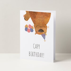Tarjeta de felicitación de cumpleaños de capibara, regalo de cumpleaños, linda tarjeta de cumpleaños, esposa, esposo, tarjeta A6, divertida tarjeta de cumpleaños