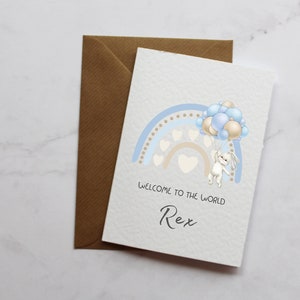 Tarjeta de bienvenida al mundo personalizada para nuevo bebé / Tarjeta para bebé niño / Tarjeta para sobrino / Regalo para nuevo nieto / Tarjeta para recién nacido