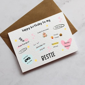 To My Bestie Fun Geburtstagskarte | A6 Karte | Partner In Crime Karte | Lustige Geburtstagskarte | Lieblingsmensch Karte | Bester Freund-Karte