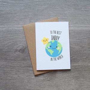 An den besten Papa der Welt Vatertagskarte | Karten für Papa | Vatertagskarte | Niedliche Karten | Minimalistische Karten | Erd-Stern-Karte
