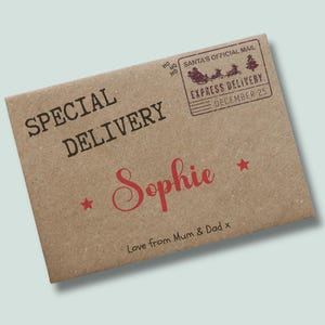 Personalised Christmas Cash Money Envelope, Christmas Money Gifting, Kids Cash Gift, Cash Envelope, Special Delivery Christmas Gift