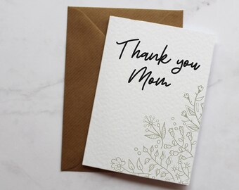 Mom Thank You Greetings Card | Simple Thank You Card  | Thank You Card for Family | A6 Card |