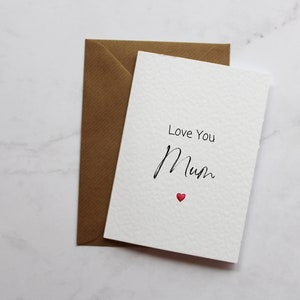 Liebe Dich Mama Mutter-Tages-Karte | Karten für Mama | Mutter-Tages-Karte | Niedliche Karten | Minimalistische Karten | Textkarte | Sentimentale Karte