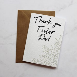 Pflegevater Danke Grußkarte | Schlichte Dankeskarte | Dankeskarte für Familie | A6 Karte |