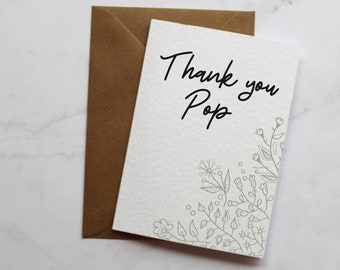 Pop Thank You Greetings Card | Simple Thank You Card  | Thank You Card for Family | A6 Card |