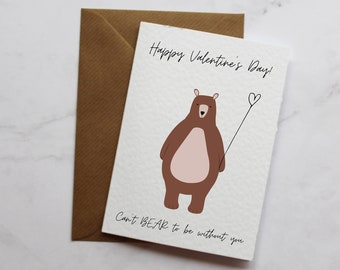 Can't Bear To Be Without You Funny Valentines Day Card | Cute Cards | Valentines Card for her| Card for Him | Wife Card Husband Card
