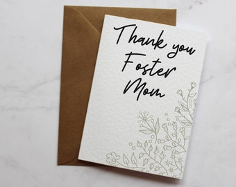 Foster Mom Thank You Greetings Card | Simple Thank You Card  | Thank You Card for Family | A6 Card |