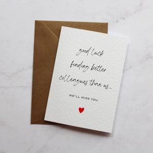 Bonne chance à vos collègues | | Carte A6 | Bonne chance | carte pour le travail | Carte cadeau départ | Carte de félicitations | Carte minimaliste
