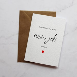 Tarjeta personalizada de buena suerte en su nuevo trabajo / Tarjeta A6 / Tarjeta de buena suerte / Tarjeta para el trabajo / Tarjeta de regalo por dejar el trabajo / Tarjeta de felicitación