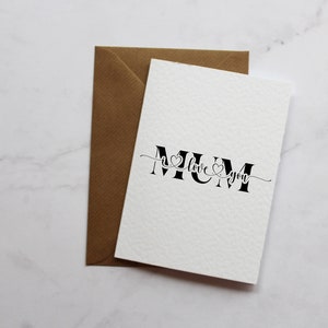 Mama ich liebe dich Muttertagskarte | Karten für Mama | Mutter-Tages-Karte | Niedliche Karten | Minimalistische Karten