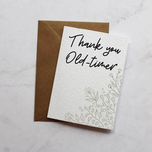 Oldtimer bedankkaart | Eenvoudig bedankkaartje | Bedankkaart voor familie | A6-kaart |