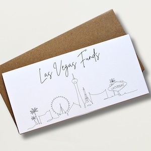 Porte-monnaie Las Vegas pour voyager en espèces ou en billets Enveloppe personnalisée, cadeau pour lune de miel et voyage surprise d'une année sabbatique