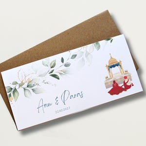 Cartão de carteira de dinheiro de casamento personalizado Sikh Anand Karaj | Dinheiro de presente de casamento | Envelope de dinheiro | Presente de casamento | Recém-casados