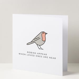 Des rouges-gorges apparaissent lorsque des êtres chers sont proches du deuil Carte de condoléances commémorative pour la perte et le souvenir