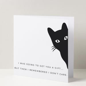 Carte d'anniversaire drôle de chat noir Cadeau sarcastique et humoristique pour les amoureux des chats
