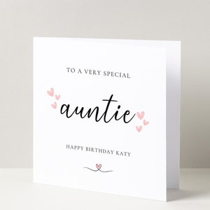 Cartão de felicitações de aniversário personalizado para uma tia especial, cartão de tia especial, cartão de aniversário para ela, aniversário marcante, presente para tia