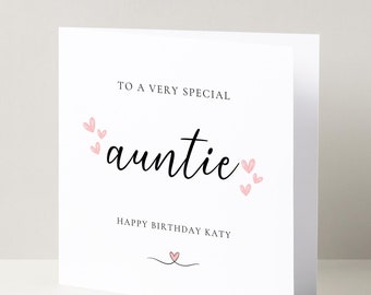Carte de voeux d'anniversaire spéciale tante, carte spéciale tante, carte d'anniversaire pour elle, anniversaire important, cadeau pour tante