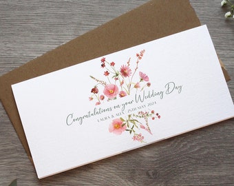 Personalised Watercolour Wedding Money Wallet - Unique Cash Envelope for Newlyweds - Thoughtful Gift Idea