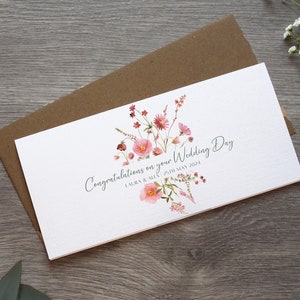 Carteira de dinheiro de casamento personalizada em aquarela - Envelope de dinheiro exclusivo para recém-casados - Ideia de presente atenciosa