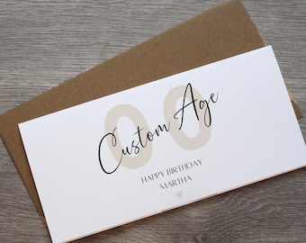 Personalised Age Happy Birthday Money Wallet Card | Ticket or Cash Envelope Wallet For Person Custom Age Birthday