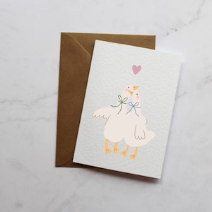 Carte de câlin d'oie | Carte A6 | Cartes mignonnes | Cartes d'anniversaire | carte postale pour lui | carte mari | Jolies cartes d'anniversaire