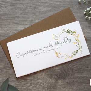 Personalisierte Aquarell Hochzeitstag Geldtasche | Hochzeits-Karte | Cash Umschlag | Neu Mi Geschenk | Einzigartiges Hochzeitsgeschenk