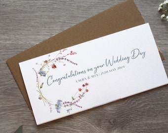Personalised Watercolour Wedding Day Money Wallet | Wedding Day Card | Cash Envelope | Newly Wed Present | Unique Wedding Gift