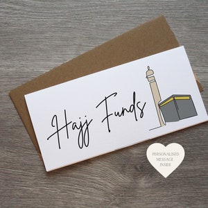 Hajj Funds Geld Brieftasche Karte | Cash Umschlag | Islamisches Geschenk
