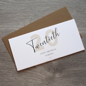 Geldkarte alles Gute zum Geburtstag zum 20 Jahre | Ticket oder Cash Envelope Wallet für den zwanzigsten Geburtstag