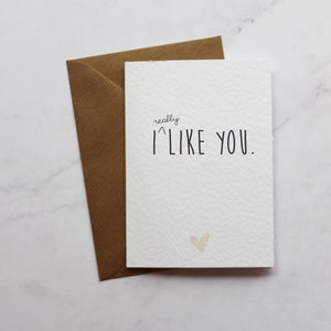 Je t'aime vraiment carte d'anniversaire minimaliste | carte postale pour elle | carte postale pour lui | de coeurs | Carte mignonne | carte mari | Carte Femme