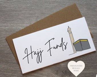 Hajj Funds Money Wallet Card | Cash Envelope | Islamic Gift
