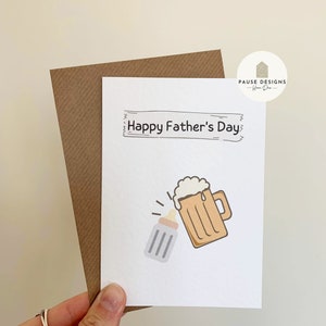 Fijne Vaderdag Proost Babyfles en bier Vaderdagkaart | Kaarten voor papa | Vaderdagkaart | Leuke kaarten | Minimalistische kaarten | Leuke kaart