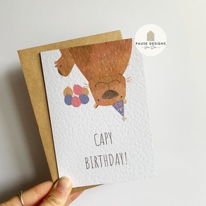 Capy Birthday Birthday Party Capybara Greetings Card | Birthday Gift | Cute Birthday Card | Wife | Husband | A6 Card | Funny Birthday Card
