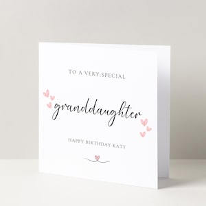 Cartão de felicitações de aniversário personalizado para uma neta especial, cartão especial para neta, cartão de aniversário para ela, aniversário marcante,