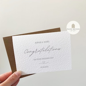 Personalisierte Glückwunschkarte Minimalist für den Hochzeitstag | Hochzeitskarten | Hochzeitsgeschenke | A6 Karte | Personalisierte Hochzeitsdatum