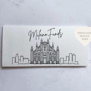 Milano Travel Money Wallet Card | Ticket or Cash Envelope Wallet For Gap Year, Surprise Trip Reveal Or Honeymoon | Travel Gift |