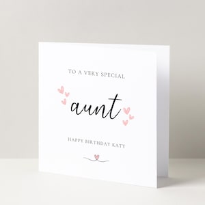 Tarjeta de felicitación de cumpleaños personalizada para una tía especial, tarjeta para una tía especial, tarjeta de cumpleaños para ella, cumpleaños importante, regalo para tía