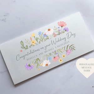 Personalised Wildflower  On Your Wedding Day Money Wallet Card | Floral Cash Envelope Wallet | Wedding Card | Wedding Day Card | Money Gift