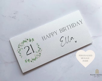 Personalised 21st Birthday Money Wallet | Birthday Gift Money | Cash Envelope | Birthday Present | Milestone Birthday Card | Custom Card