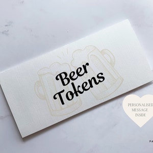 Portamonete in lino testurizzato con gettoni per birra / Porta soldi per compleanni