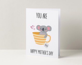 You Are Koala-Tea Cute Mother's Day Card | Cards For Mum | Mothers Day Card | Cute Cards | Minimalist Cards | Koala Card