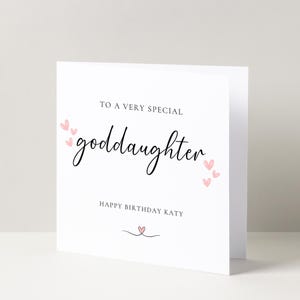 Biglietto di auguri di compleanno personalizzato per una figlioccia speciale, biglietto speciale per la figlioccia, biglietto di compleanno per lei, compleanno importante,