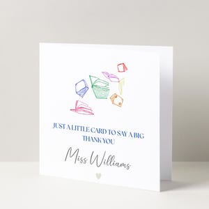 Personalised Thank You Teacher Card, Colourful Flying Cards, School Leavers, End Of Term, Teaching Assistant, Amazing Teacher Card