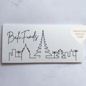 Bali Travel Money Wallet para dinheiro ou ingressos Viagem perfeita de ano sabático ou presente de lua de mel mensagem personalizada