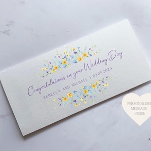 Personalisierte Hochzeit Geld Brieftasche Benutzerdefinierte Floral Bargeld Umschlag Einzigartige Flitterwochen Geschenk